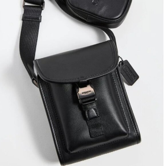 Coach Charter North South Crossbody Black Leather w Hybrid Pouch 2 in 1 C2388 - Picture 8 of 8